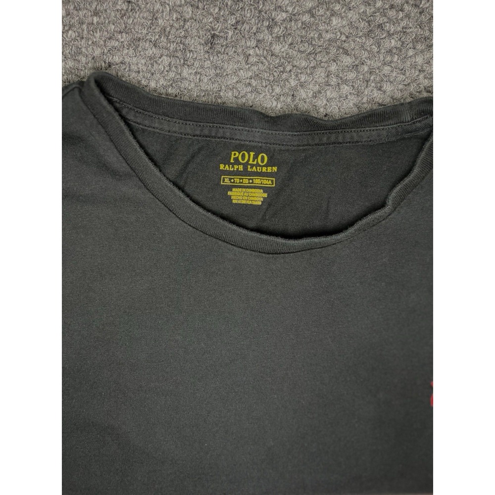 Polo Ralph Lauren Men's Black Logo Cotton Knit Short Sleeve T-Shirt Crew Neck XL - Picture 3 of 7